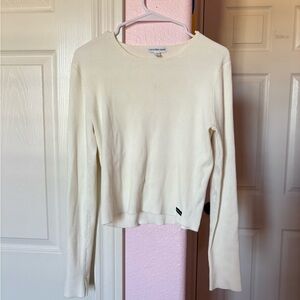 Calvin Klein Jeans Ivory Ribbed Top